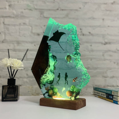 Illuminate Your Space with Handmade Ocean Diver Lights – 3D Resin Art for a Magical Underwater Glow! - BONSENI LTD