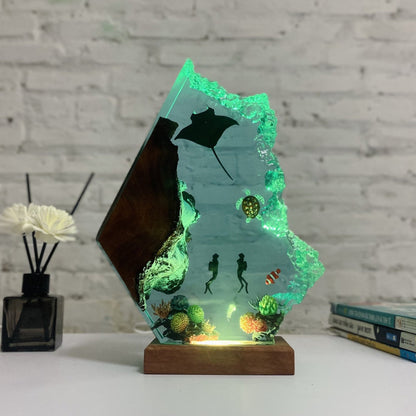 Illuminate Your Space with Handmade Ocean Diver Lights – 3D Resin Art for a Magical Underwater Glow! - BONSENI LTD