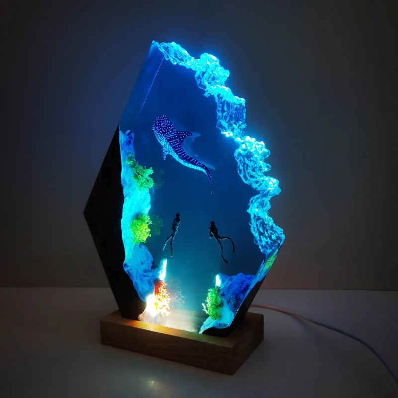 Illuminate Your Space with Handmade Ocean Diver Lights – 3D Resin Art for a Magical Underwater Glow! - BONSENI LTD